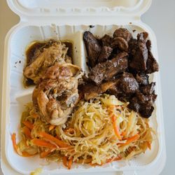 Ligaya’s Filipino Food - Two entrees and a side for 12 bucks.