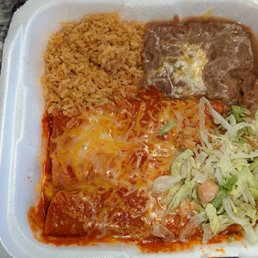 Chicken enchilada platter