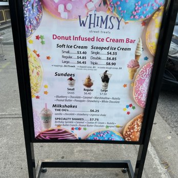 Whimsy Street Treats - Their abbreviated menu - Ice Cream & Frozen Yogurt Near Me - Georgetown, Ontario Whimsy Street Treats - Their abbreviated menu - Ice Cream & Frozen Yogurt Near Me - Georgetown, Ontario