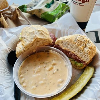 Sourdough & Co. Houston - The Italian with potato soup and jalapeño chips - Sandwiches Near Me - Houston, Texas