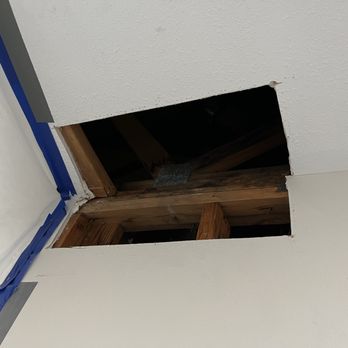 Aeroscopic Environmental - Drywall damage from roof leak. Repair process. - Damage Restoration Near Me - Glendale, California Aeroscopic Environmental - Drywall damage from roof leak. Repair process. - Damage Restoration Near Me - Glendale, California