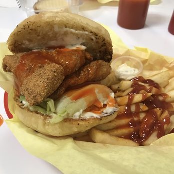 Noonie’s Place - Basa sandwich, I added more tartar & hot sauce to it. - Breakfast & Brunch Near Me - Vallejo, California Noonie’s Place - Basa sandwich, I added more tartar & hot sauce to it. - Breakfast & Brunch Near Me - Vallejo, California