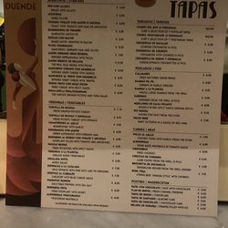 Tapas Café Duende - Tapas menu (March 2023)