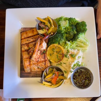 Anaya's Seafood Scratch Kitchen - Honey Chipotle Glazed Cedar Plank Salmon - Seafood Near Me - Dallas, Texas