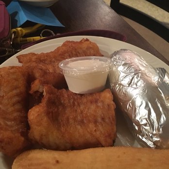 Fire Away Roadhouse & Rest Camp - Fish fry dinner baked potato - Chicken Wings Near Me - Cameron, Wisconsin