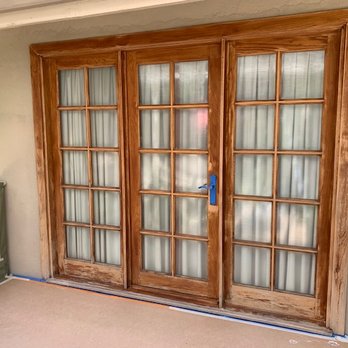 Vargas Painting Services - Stained doors and windows - before painting - Painters Near Me Vargas Painting Services - Stained doors and windows - before painting - Painters Near Me