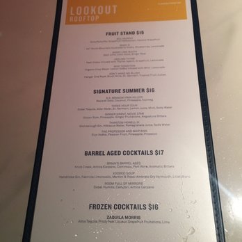 Lookout Rooftop - Cocktail menu - Bars Near Me - Boston, Massachusetts