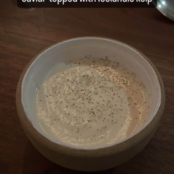 The Musket Room - Potato cauliflower foam with crystal caviar topped with icelandic Kelp - New American Near Me - New York, New York The Musket Room - Potato cauliflower foam with crystal caviar topped with icelandic Kelp - New American Near Me - New York, New York
