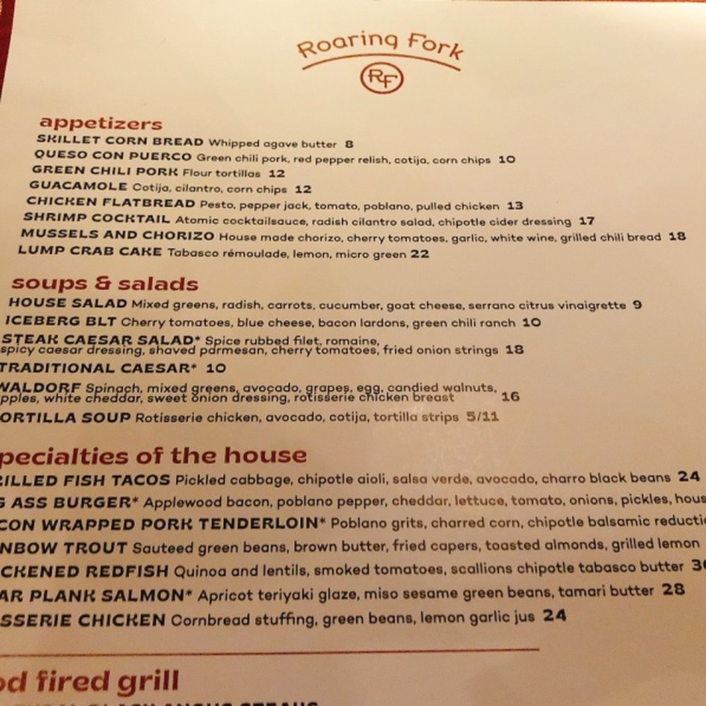 Roaring Fork - Roaring Fork Menu 1 - New American Near Me - Austin, Texas