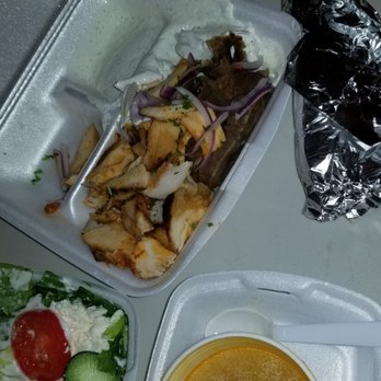 Zorba - Combo Plate (chicken/gyro meat, house salad, rice pilaf, lemon chicken soup, tzatziki and pita bread) - Greek Near Me - Round Rock, Texas