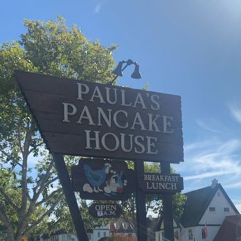 Paula's Pancake House - Sign outside restaurant. - Breakfast & Brunch Near Me - Solvang, California