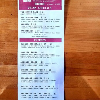 The Depot Craft Brewery Distillery - The Brunch Menu at The Depot Craft Brewery and Distillery. - Breweries Near Me - Reno, Nevada The Depot Craft Brewery Distillery - The Brunch Menu at The Depot Craft Brewery and Distillery. - Breweries Near Me - Reno, Nevada