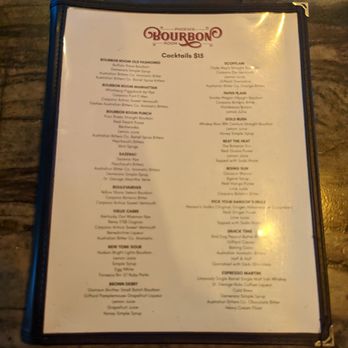 Phoenix Bourbon Room - The menu - Cocktail Bars Near Me - Phoenix, Arizona