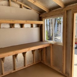 Tuff Shed Paso Robles - Inside with the shelf and peg board
