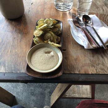 Committee - Zucchini Crisps and Sweet Onion Yogurt dip - Mediterranean Near Me - Boston, Massachusetts