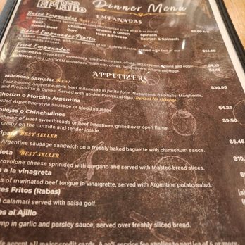 El Patio - Menu - Argentine Near Me - Rockville, Maryland