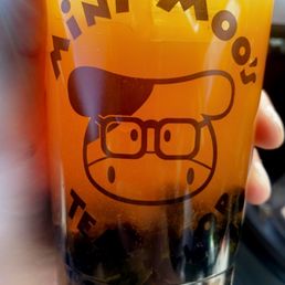 Mango Peach Green Tea with Brown Sugar Boba