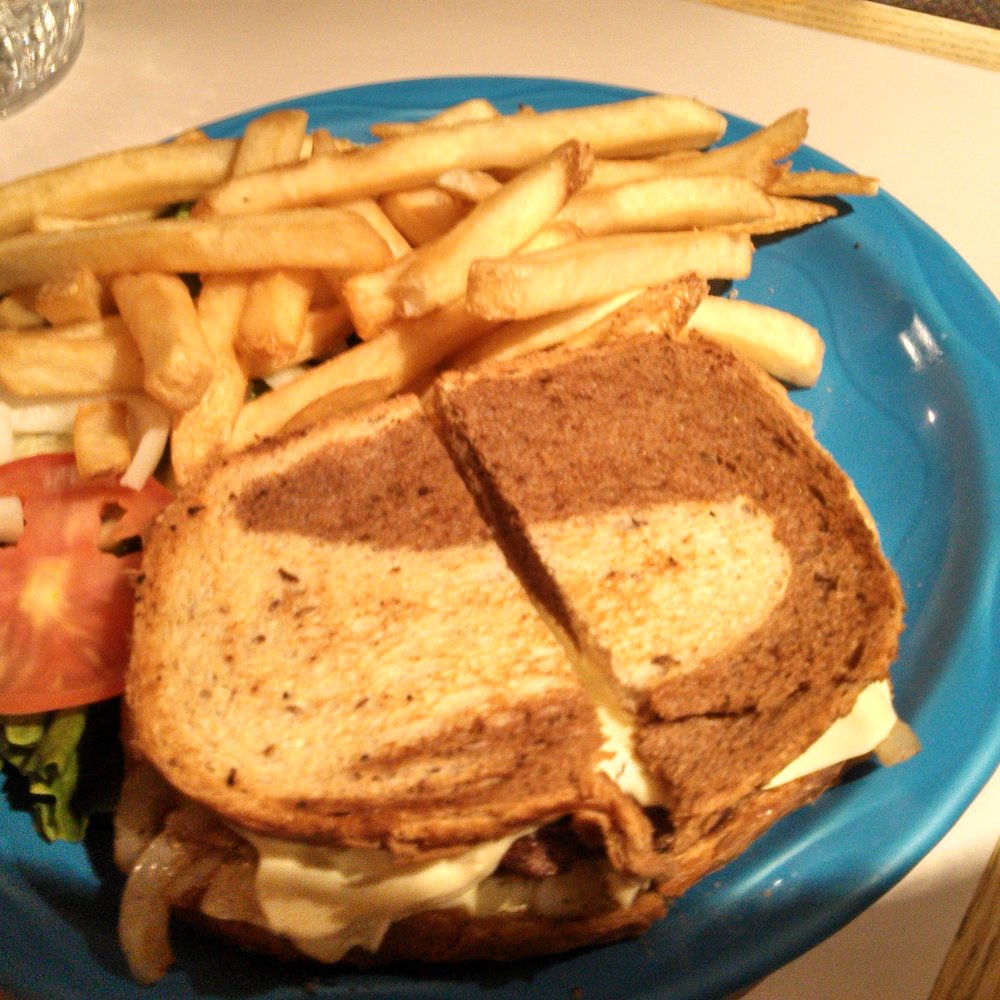 Rustler's Restaurant - Patty melt on rye with grilled onions.  Fabulous fries. - American Near Me - Tropic, Utah