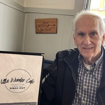 Little Wonder Cafe - My husband in the Mare Winningham booth - American Near Me - Richfield, Utah Little Wonder Cafe - My husband in the Mare Winningham booth - American Near Me - Richfield, Utah