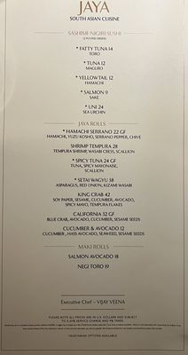 Menu photo 6 Jaya at The Setai Miami Beach, FL