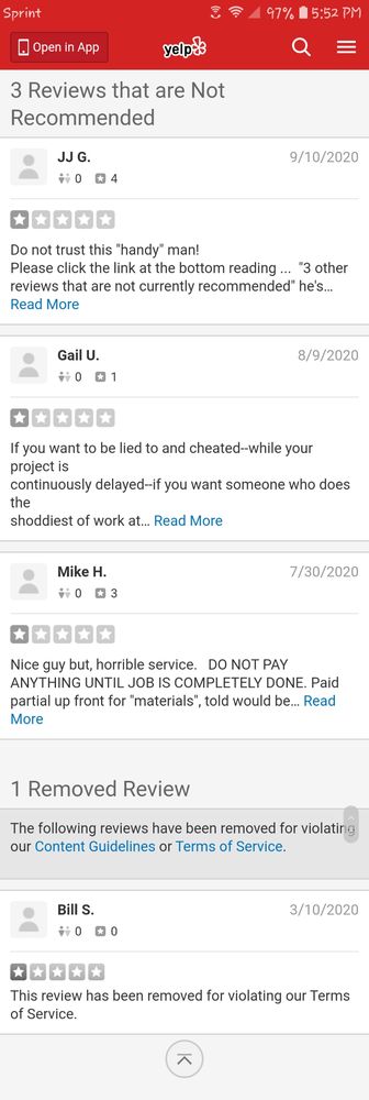 Slide of Robbie's Professional Services