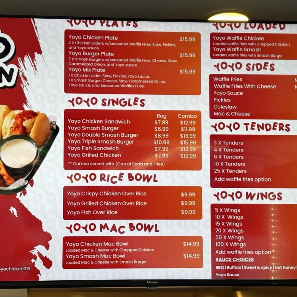 Yoyo Chicken - Menu - Fast Food Near Me - Woodside, New York Yoyo Chicken - Menu - Fast Food Near Me - Woodside, New York