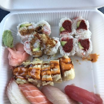 Wasabi - Lunch special to-go. Spicy tuna, fried California roll, shrimp tempura roll and 4 pcs sushi - Sushi Bars Near Me - San Antonio, Texas Wasabi - Lunch special to-go. Spicy tuna, fried California roll, shrimp tempura roll and 4 pcs sushi - Sushi Bars Near Me - San Antonio, Texas