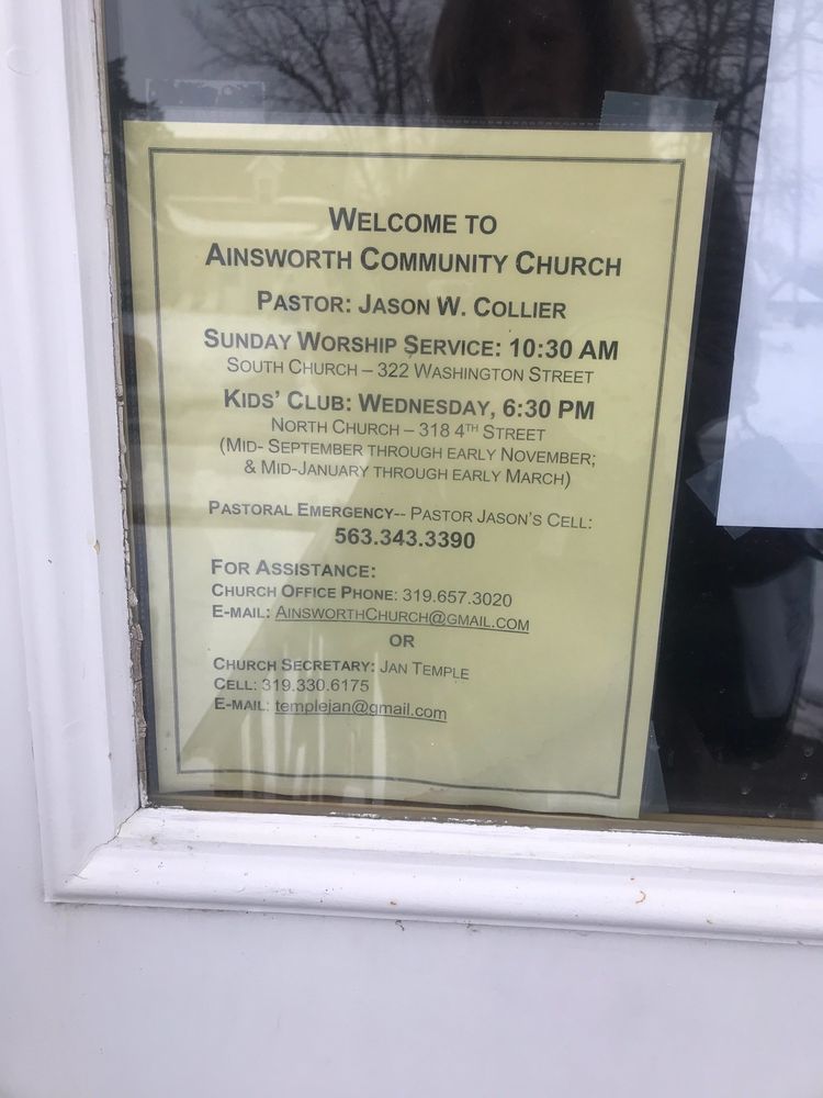 AINSWORTH COMMUNITY CHURCH 322 Washington St, Ainsworth, Iowa