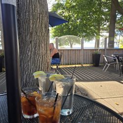 Lakeside Charlies - Yeah, we had a tree in our view, but we didn't have reservations and were lucky to get a table outside!