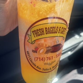 Fresh Bagels & Cafe - Diluted fresh orange juice - Bagels Near Me - Buena Park, California Fresh Bagels & Cafe - Diluted fresh orange juice - Bagels Near Me - Buena Park, California