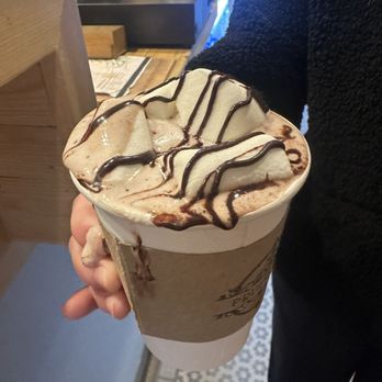 Prufrock Coffee - Barista went out of his way to make this beautiful and delicious work of hot chocolate art. It turned our winter stroll into a treat. - Coffee & Tea Near Me - Indianapolis, Indiana Prufrock Coffee - Barista went out of his way to make this beautiful and delicious work of hot chocolate art. It turned our winter stroll into a treat. - Coffee & Tea Near Me - Indianapolis, Indiana