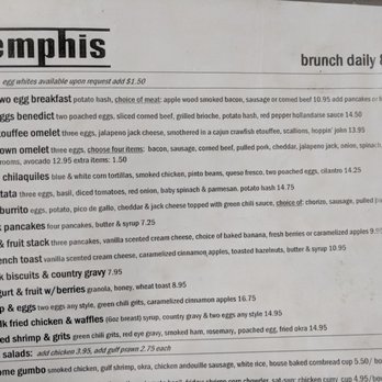 Memphis Cafe - Breakfast menu - Southern Near Me - Costa Mesa, California