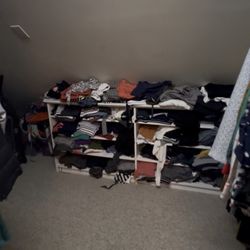 Simplified by Jill - Before: One view of part of my closet - no idea where anything is.