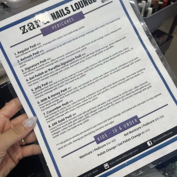 Zara Nails Lounge - Pedicure Service Menu 05/10/25 - Nail Salons Near Me - Santa Ana, California Zara Nails Lounge - Pedicure Service Menu 05/10/25 - Nail Salons Near Me - Santa Ana, California