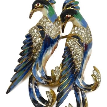 Jeweldiva - Vintage Art Deco 1930s CoroCraft Duette Sterling Silver Perched Bird Brooch/Fur Clip - Jewelry Near Me - New York, New York Jeweldiva - Vintage Art Deco 1930s CoroCraft Duette Sterling Silver Perched Bird Brooch/Fur Clip - Jewelry Near Me - New York, New York