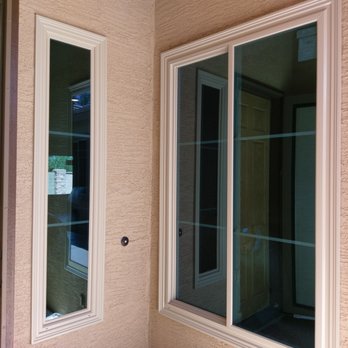 American Vision Windows - Brickmould frame option with Anlin, tan color. - Windows Installation Near Me - Gilbert, Arizona