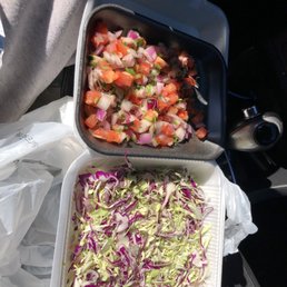 Salsa(tomatoes,red onion, cilantro) for the taco and some cabbage Salsa(tomatoes,red onion, cilantro) for the taco and some cabbage