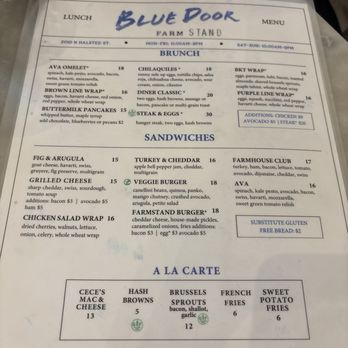 Blue Door Farm Stand - Menu - Sandwiches Near Me - Chicago, Illinois
