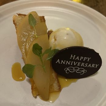 MAMA Oakland - Toasted Almond Cake Saffron Poached Pear, Orange-Ricotta Gelato - Italian Near Me - Oakland, California