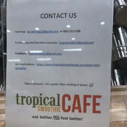 Tropical Smoothie Cafe - If you want to get in touch with them