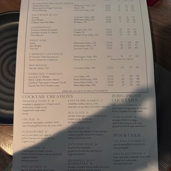 Aerlume - Drink menu - New American Near Me - Seattle, Washington