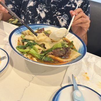 Highland Noodles - Lanzhou Hand Pull Beef Noodle with wide noodles - Noodles Near Me - Milpitas, California Highland Noodles - Lanzhou Hand Pull Beef Noodle with wide noodles - Noodles Near Me - Milpitas, California