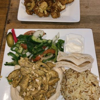 Dvine Mediterranean Experience - Brea - Chicken Shawarma Entree and Cauliflower - Mediterranean Near Me - Brea, California