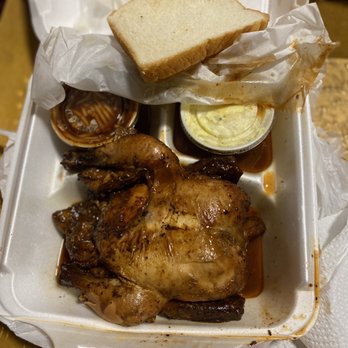 Cozy Corner Restaurant - Cornish Hen Dinner Plate with BBQ Spaghetti and potato salad - Barbeque Near Me - Memphis, Tennessee