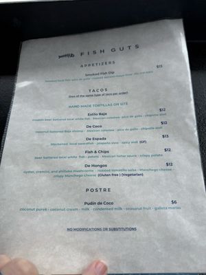 Menu photo 8 Fish Guts San Diego, CA