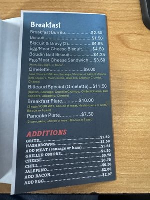 Menu photo 1 Billeaud’s No. 3 Broussard, LA Menu photo 1 Billeaud’s No. 3 Broussard, LA