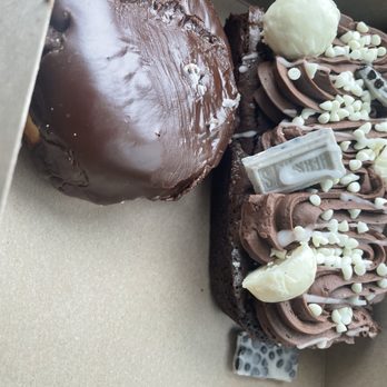 The Donut Factory - Loaded Hershey brownie and Boston cream donut - Donuts Near Me - Dartmouth, Massachusetts