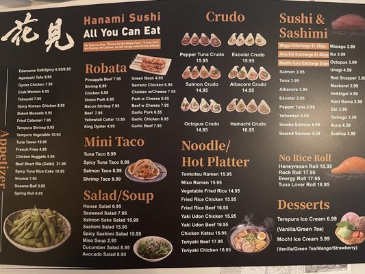 Menu photo 8 Hanami AYCE Sushi Austin, TX