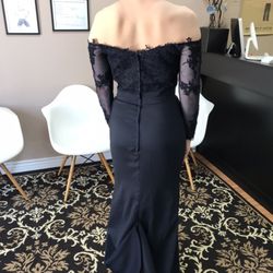 Denim Surgeon - Shortened gown with train and added a bustle.