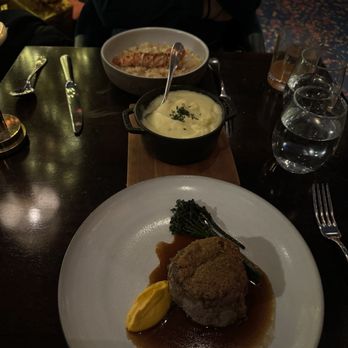 The Library - Filet mignon, whipped mashed potatoes (SO GOOD) and lobster risotto - New American Near Me - Las Vegas, Nevada The Library - Filet mignon, whipped mashed potatoes (SO GOOD) and lobster risotto - New American Near Me - Las Vegas, Nevada